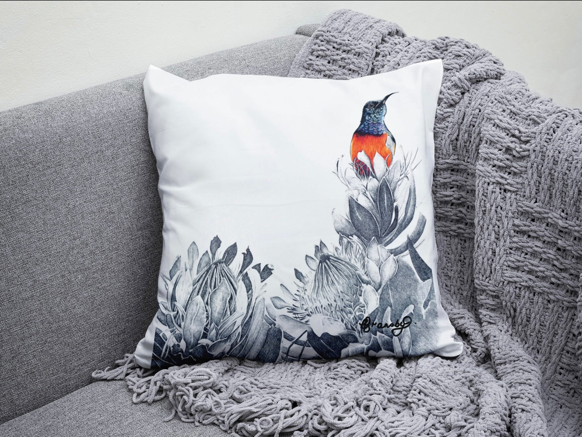 Sunbird Drawing Scatter Cushion Cover