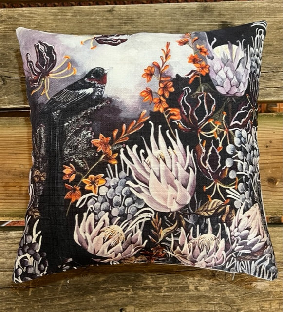 Custom Scatter Cushion Cover - Protea Bird