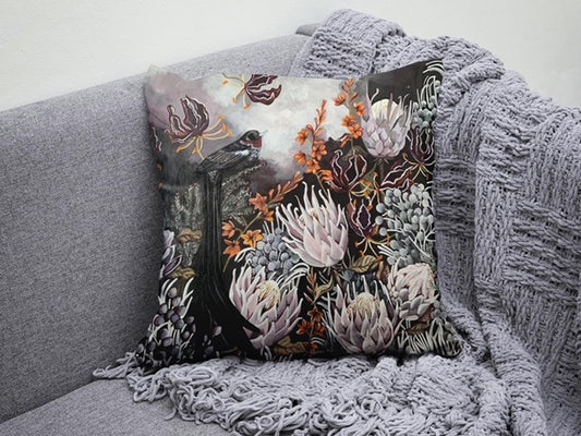 Custom Scatter Cushion Cover - Protea Bird